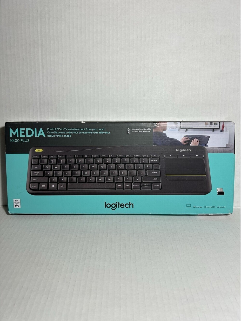 Logitech K400 Plus Wireless Media Keyboard – NO USB Receiver